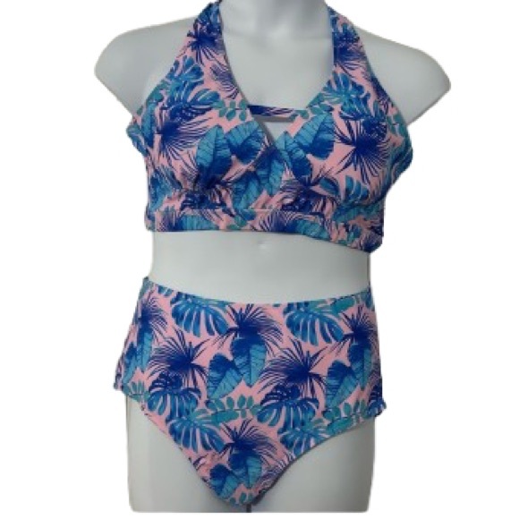 Jasambac Other - Jasambac Womens Bikini Cut-out Padded Swim Top + Bottom Swimwear XL